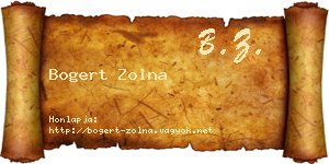 Bogert Zolna névjegykártya